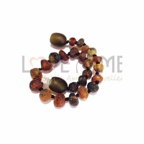 Child Enchanted Raw Green Baltic Amber Anklet Bracelet