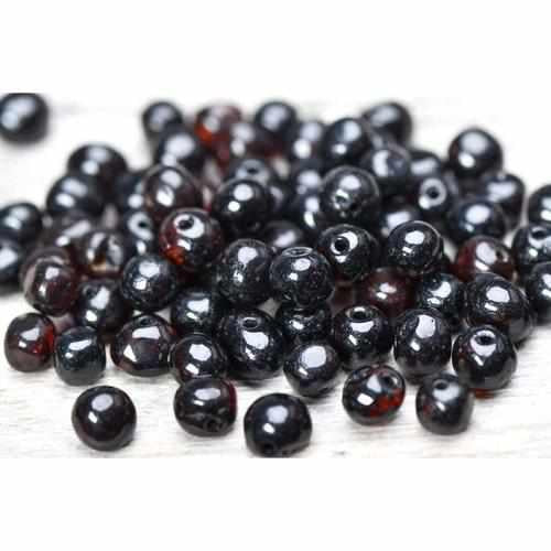 Child's Blackberry Baltic Amber and Amethyst Bead Necklace