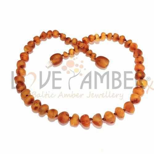 Child's Cocoa Brown Raw Cognac Baltic Amber Bead Necklace