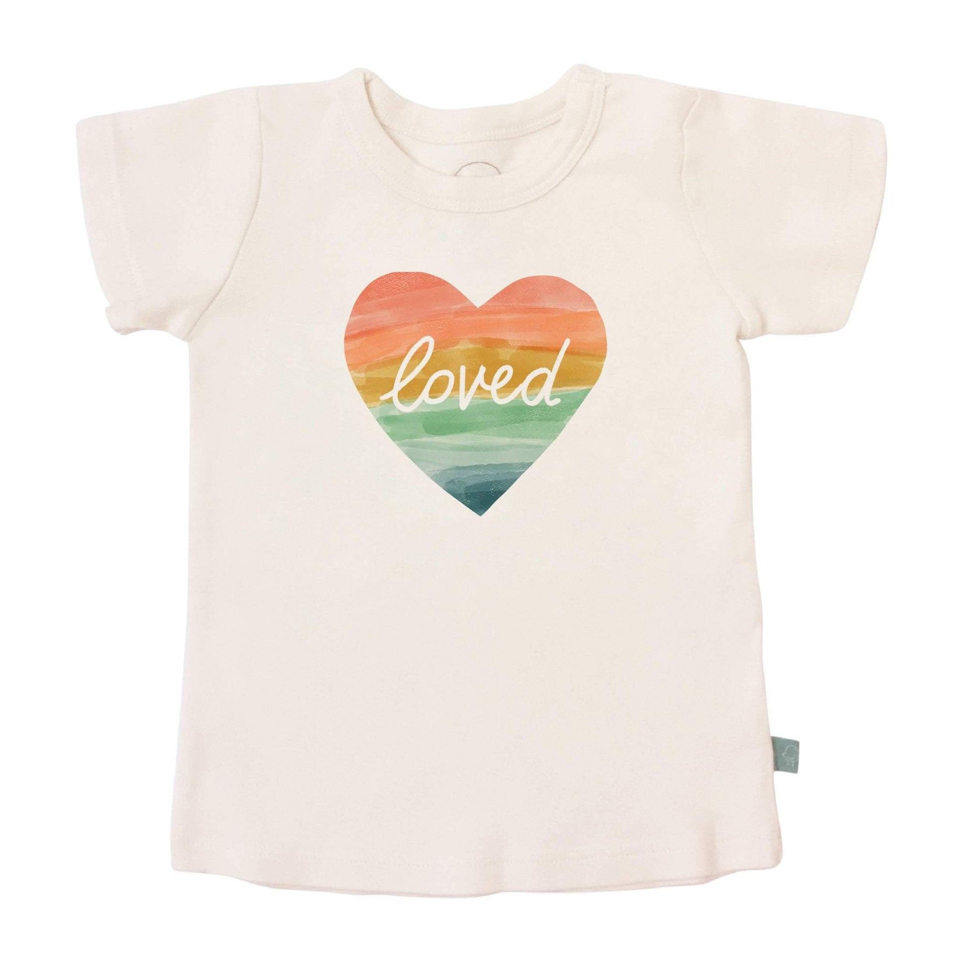 Graphic Tee Loved Rainbow Heart