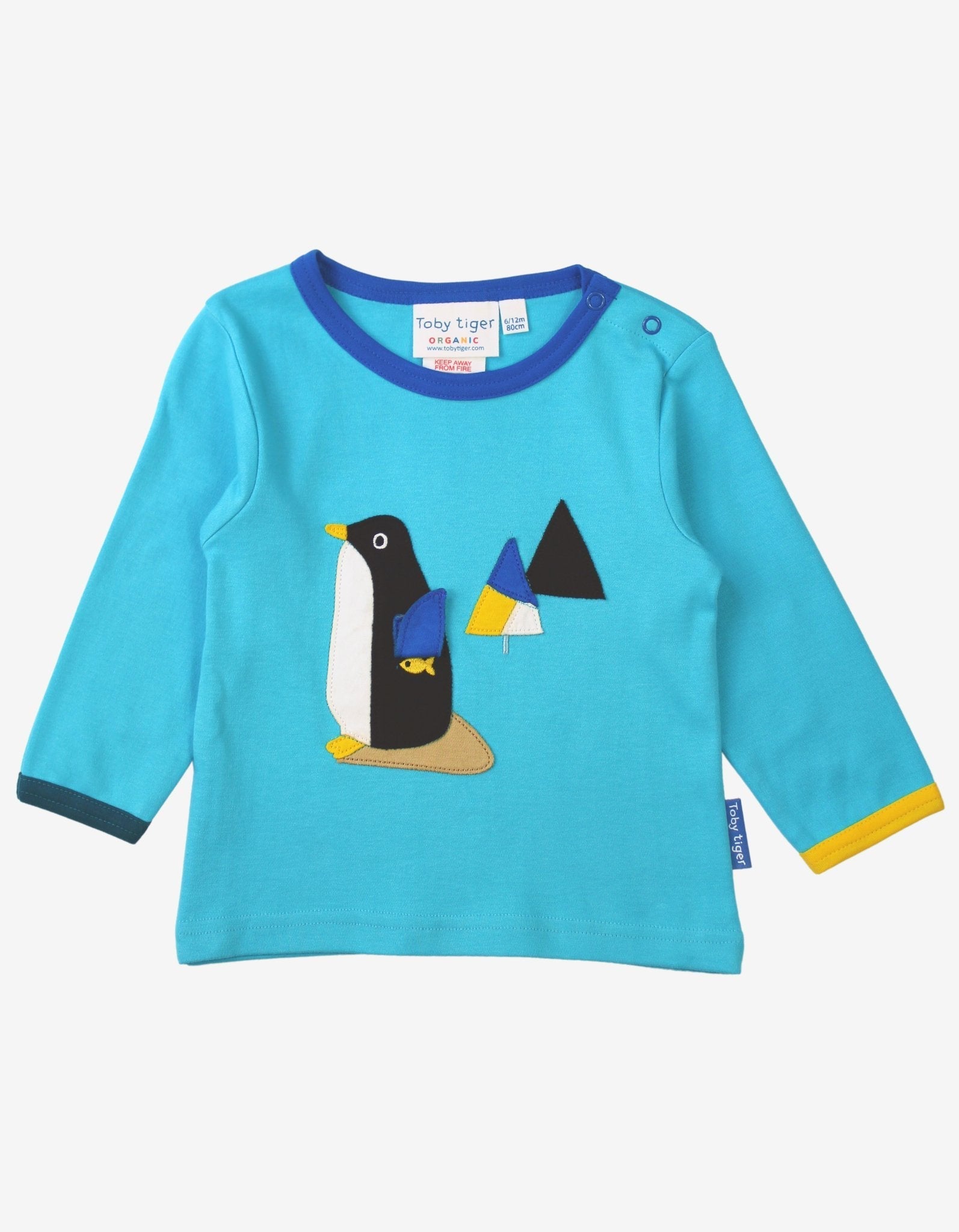 Organic Penguin Applique Long Sleeved T Shirt