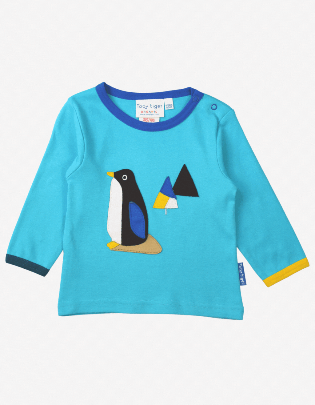 Organic Penguin Applique Long Sleeved T Shirt