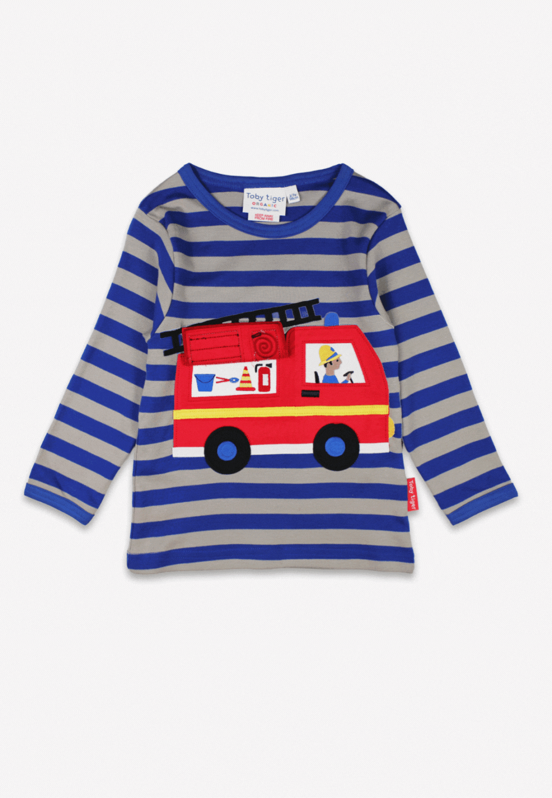 Organic Blue Fire Engine Long Sleeved T Shirt