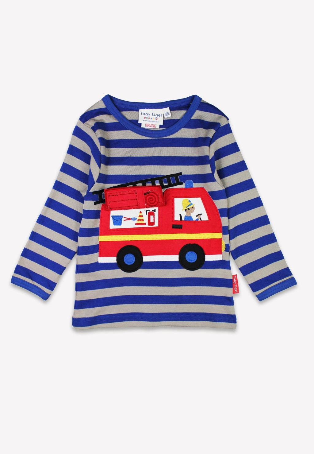 Organic Blue Fire Engine Long Sleeved T Shirt