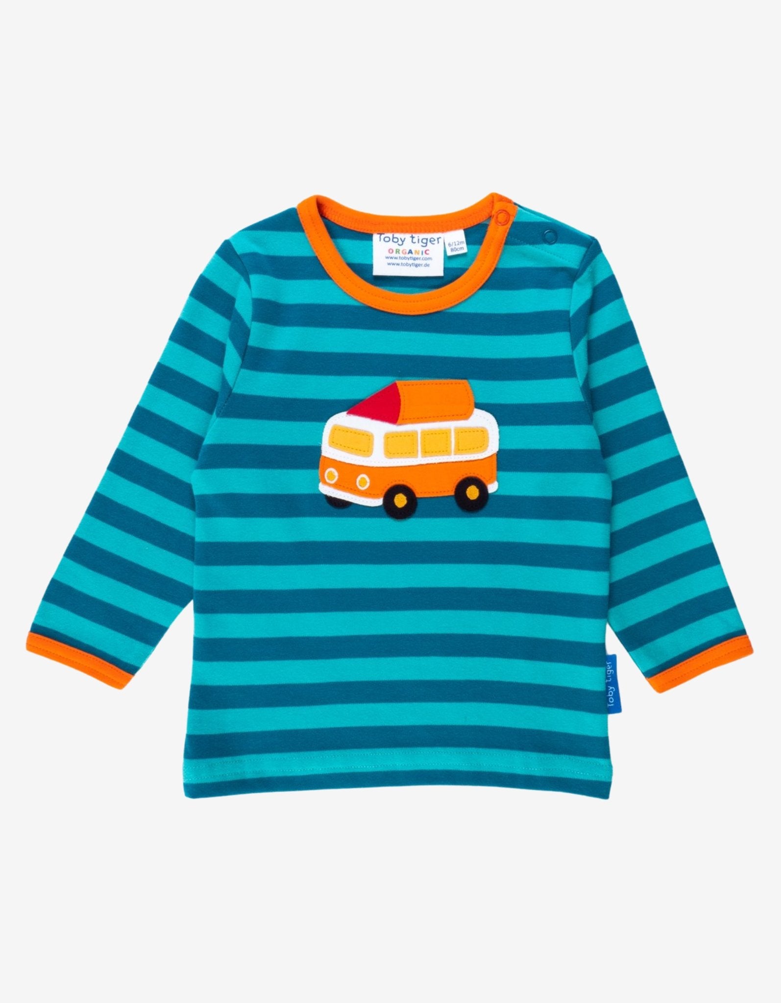 Organic Campervan Applique Long Sleeved T Shirt for Kids