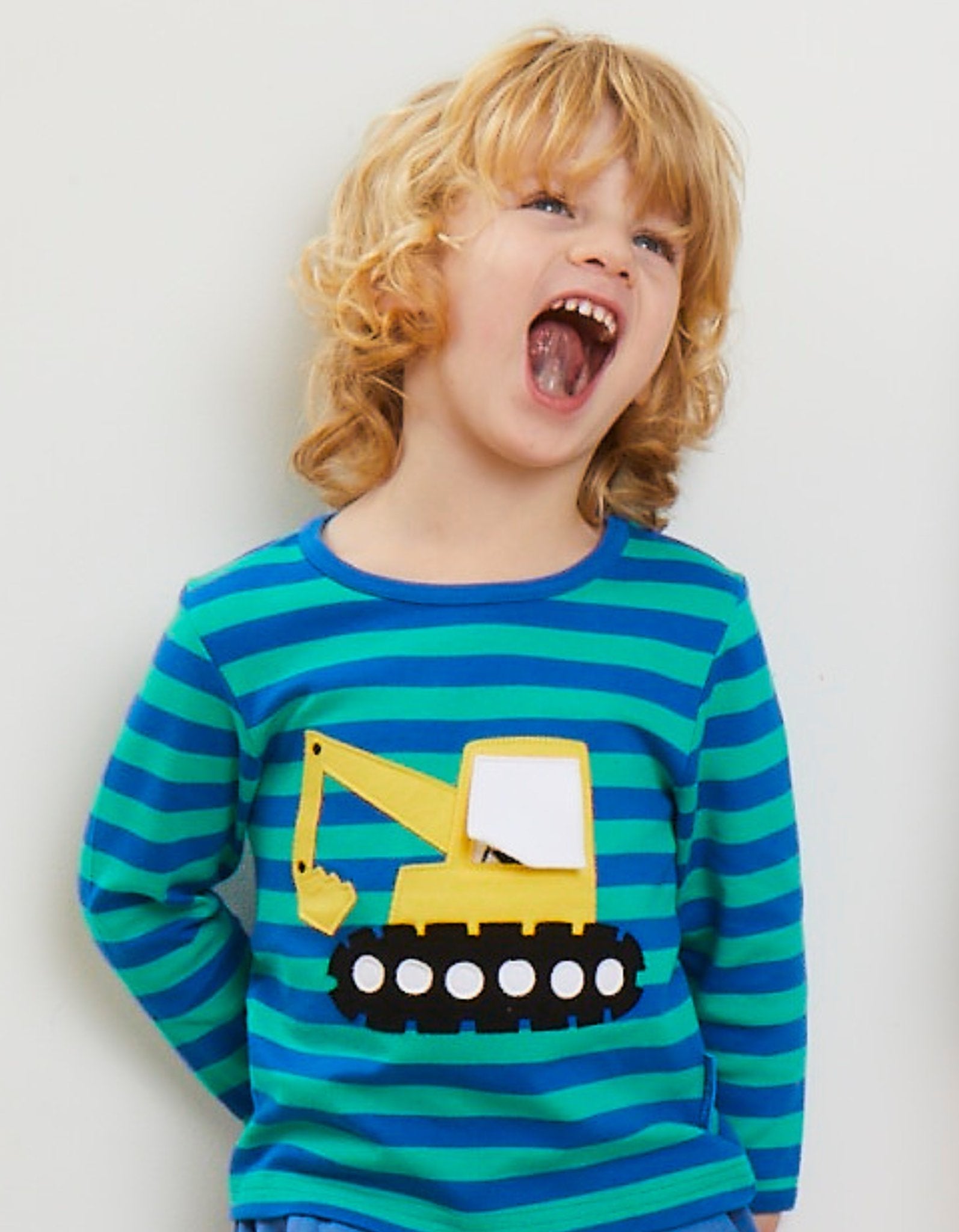 Organic Digger Applique Long Sleeved T Shirt for Kids