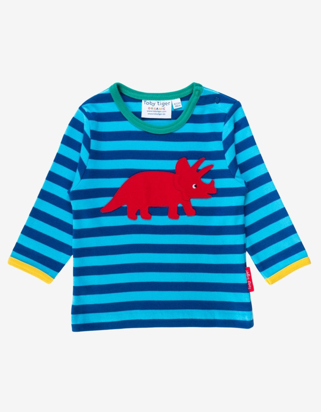 Organic Triceratops Applique Long Sleeved T Shirt