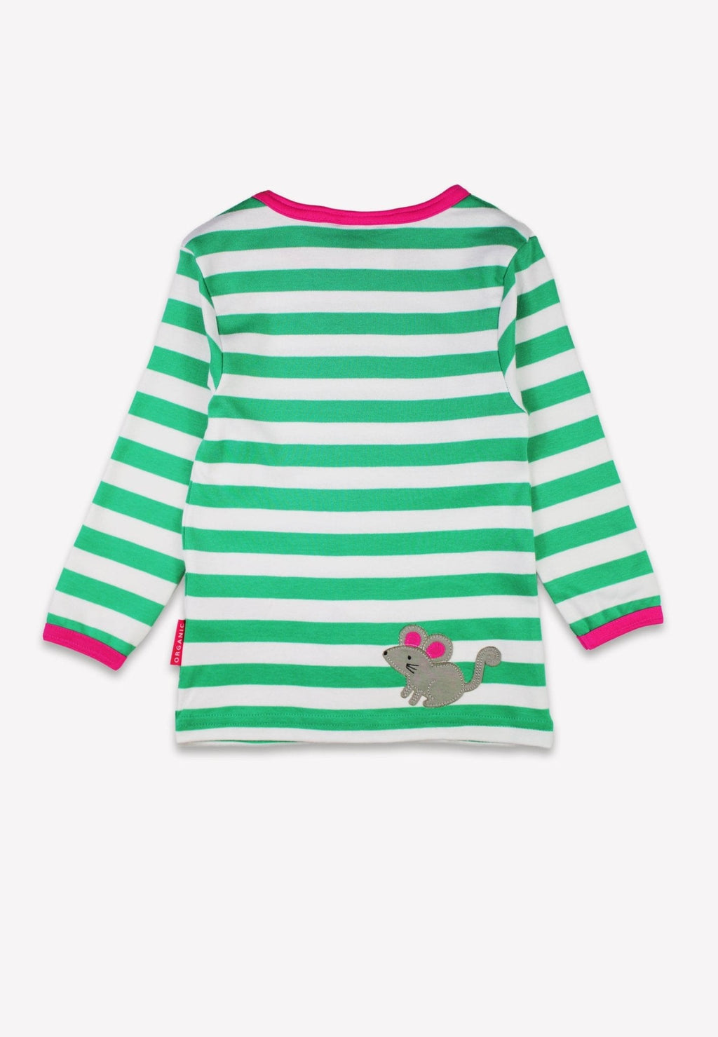 Organic Green Kitten Applique Long Sleeved T Shirt for Kids