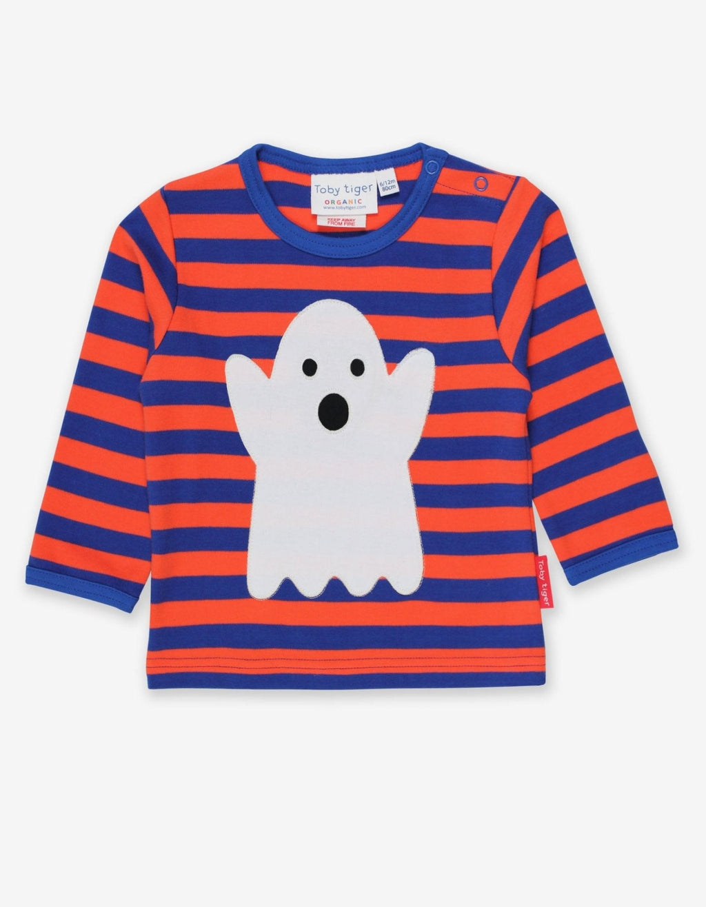 Organic Halloween Ghost Applique Long Sleeved T Shirt