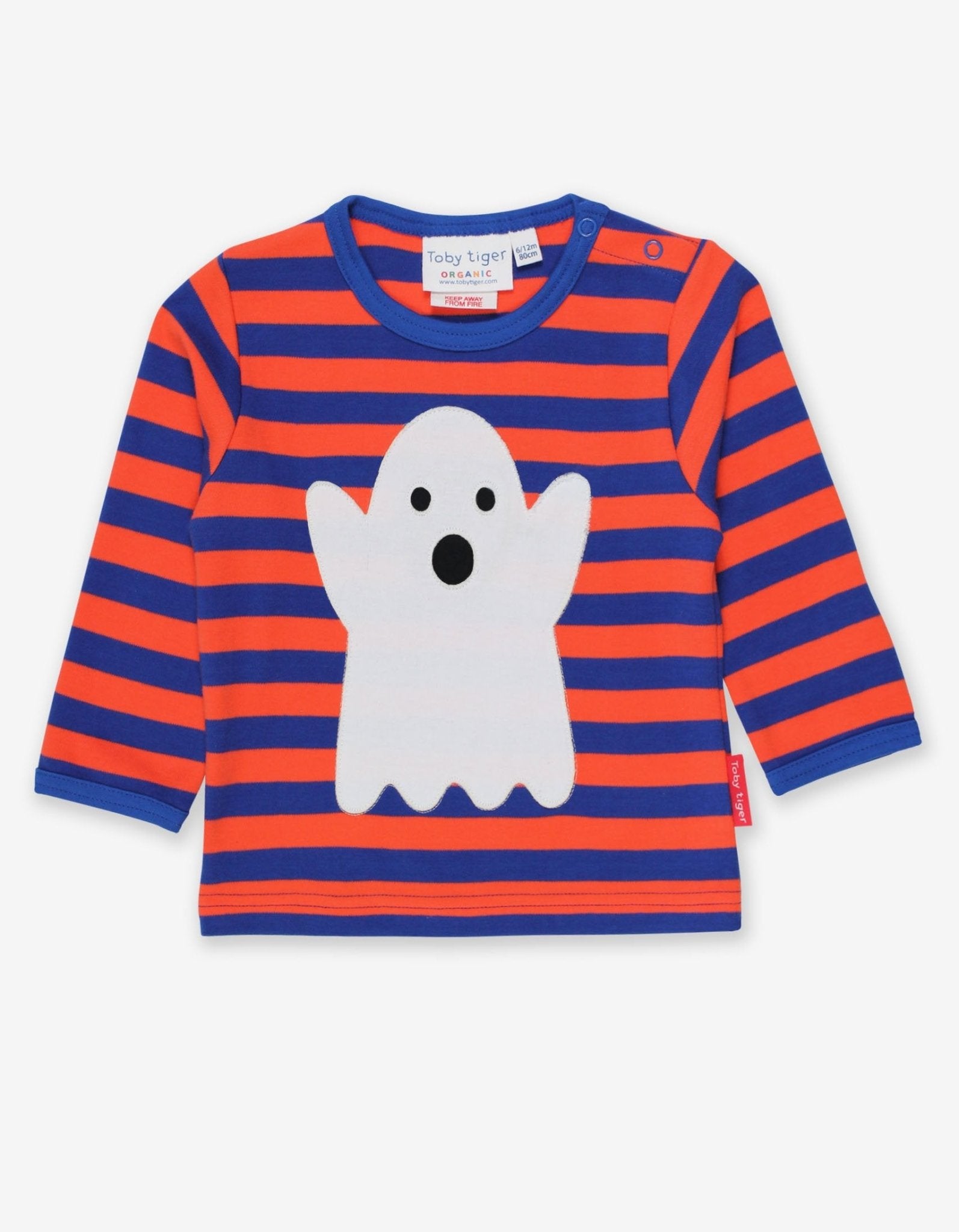 Organic Halloween Ghost Applique Long Sleeved T Shirt
