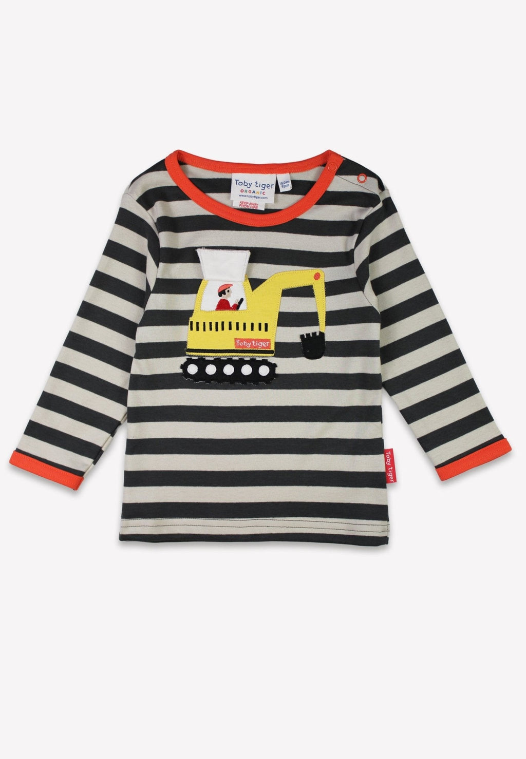 Organic Grey Digger Applique Long Sleeved T-shirt