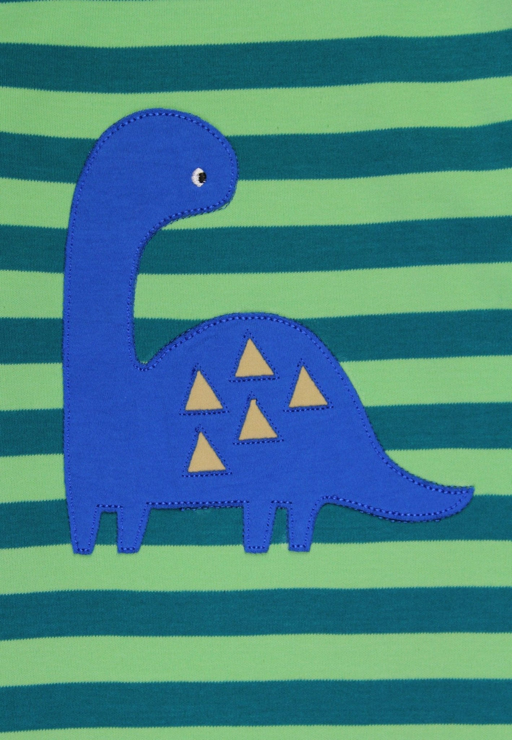 Organic Green Tonal Dinosaur Applique Long Sleeved T Shirt