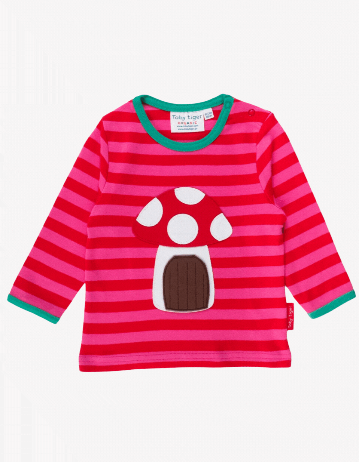Organic Mouse and Mushroom Applique Long Sleeved T Shirt