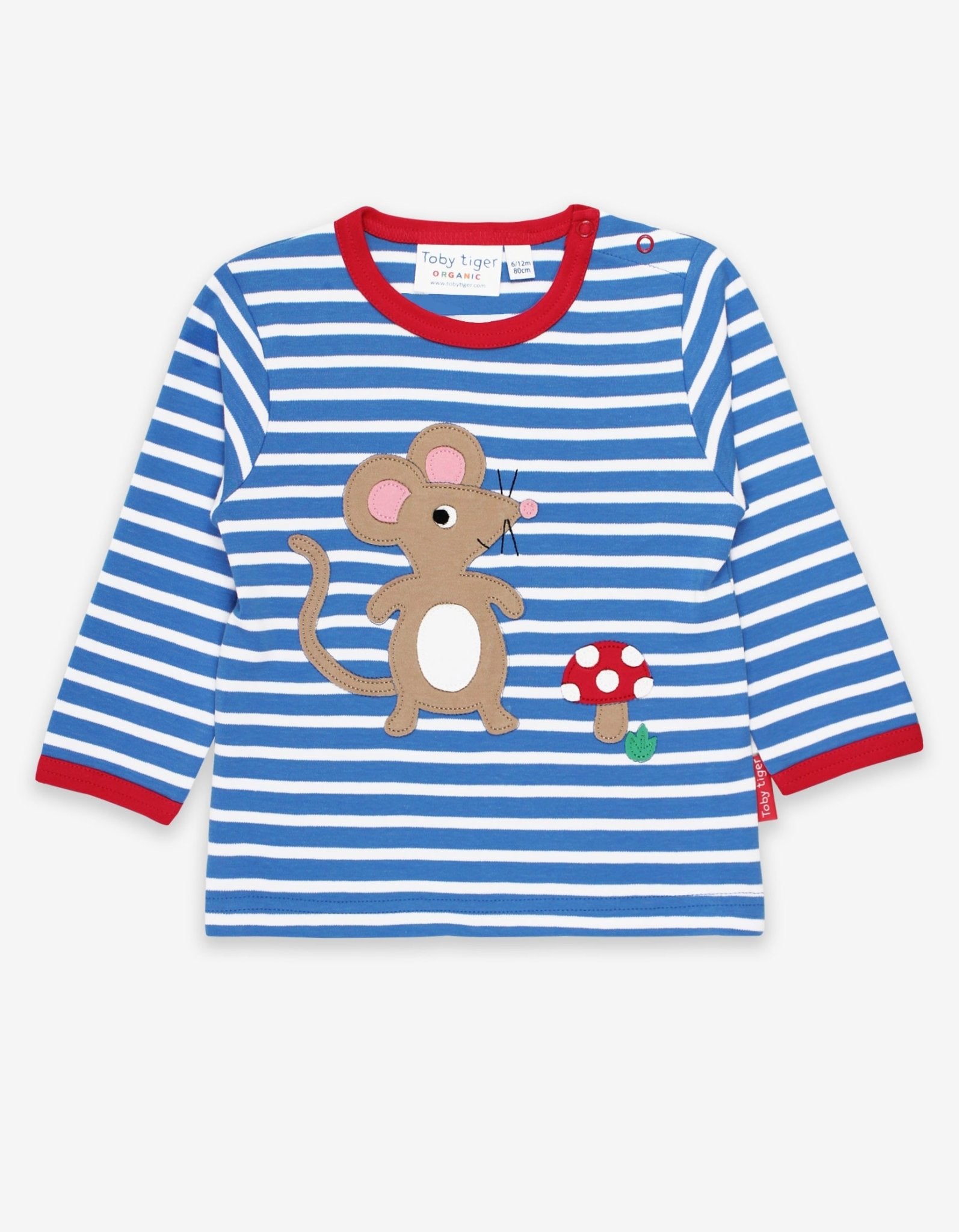 Organic Mouse and Mushroom Applique Long Sleeved T Shirt