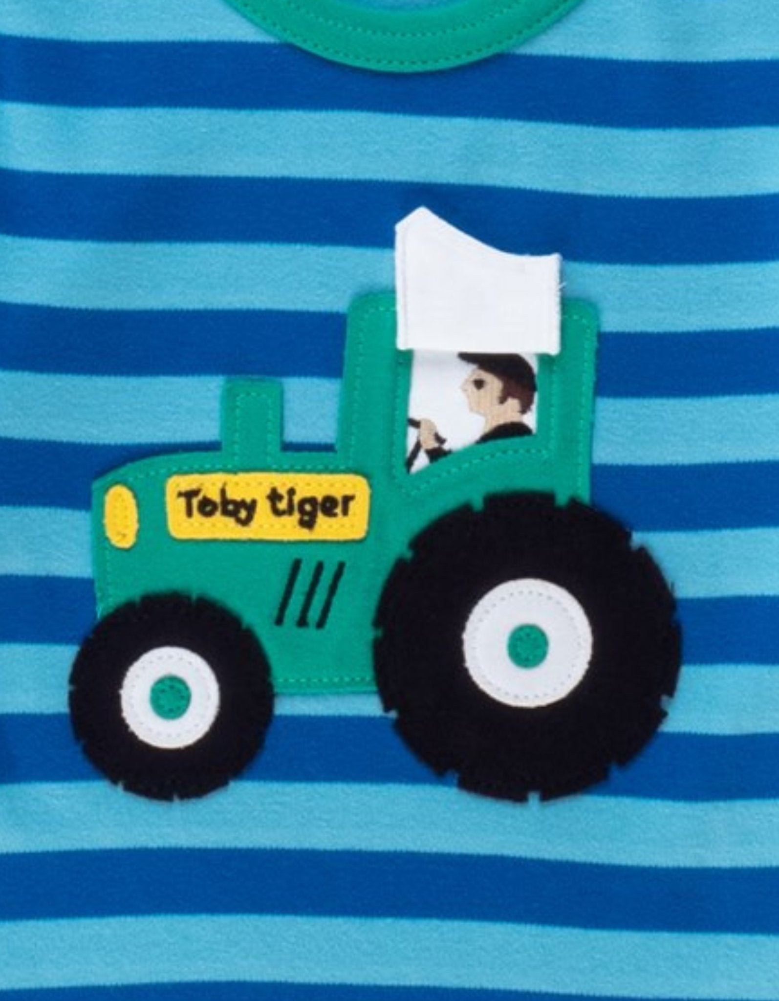 Organic Tractor Applique Long Sleeved T Shirt
