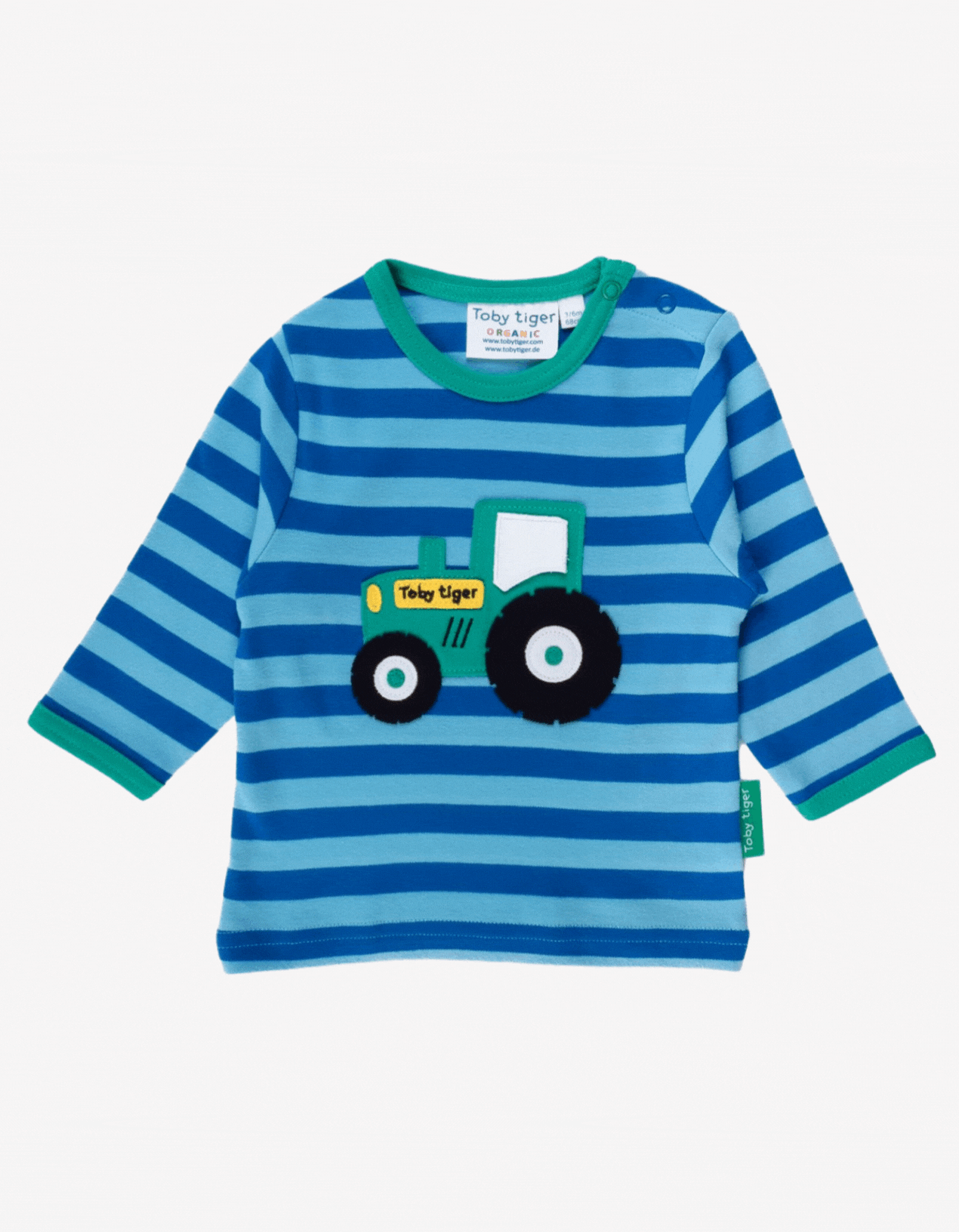 Organic Tractor Applique Long Sleeved T Shirt