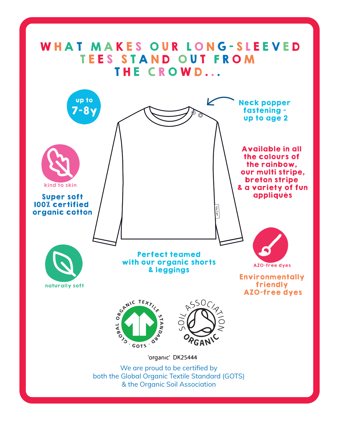 Organic Cotton Long Sleeved T Shirt with Squirrel Applique