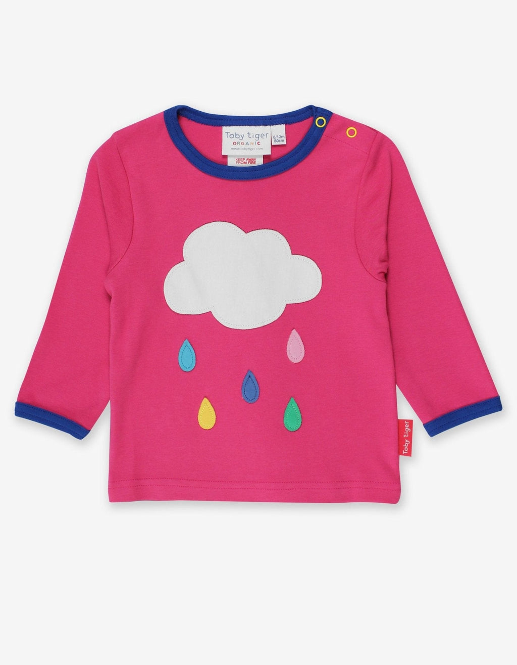 Organic Pink Cloud Applique Long Sleeved T Shirt