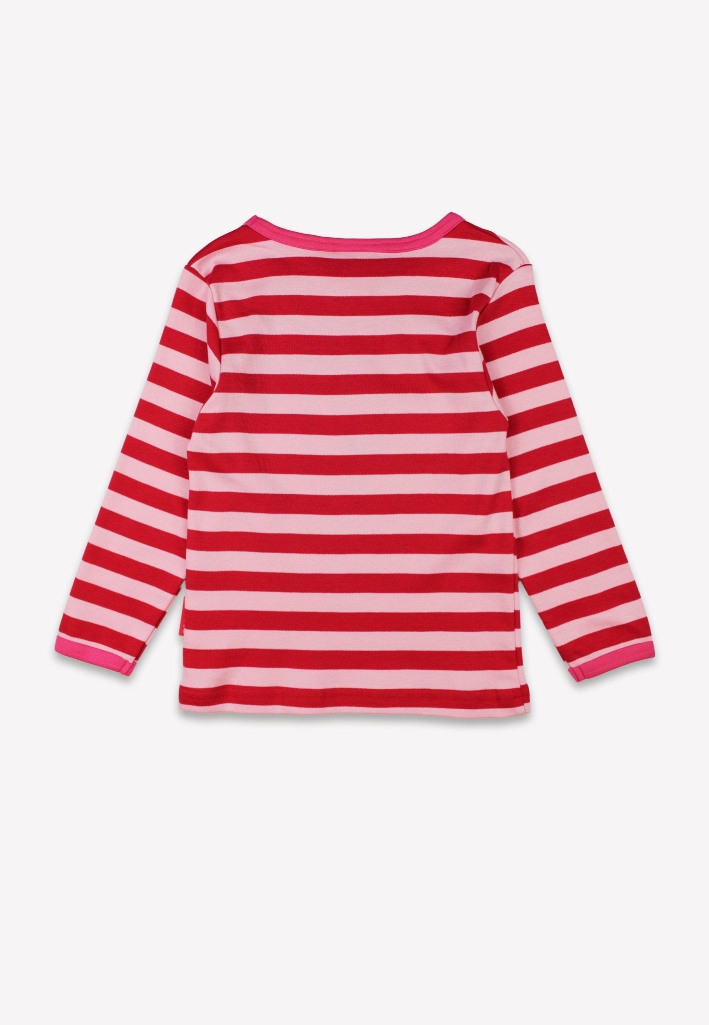 Organic Pink Flower Applique Long Sleeved T Shirt