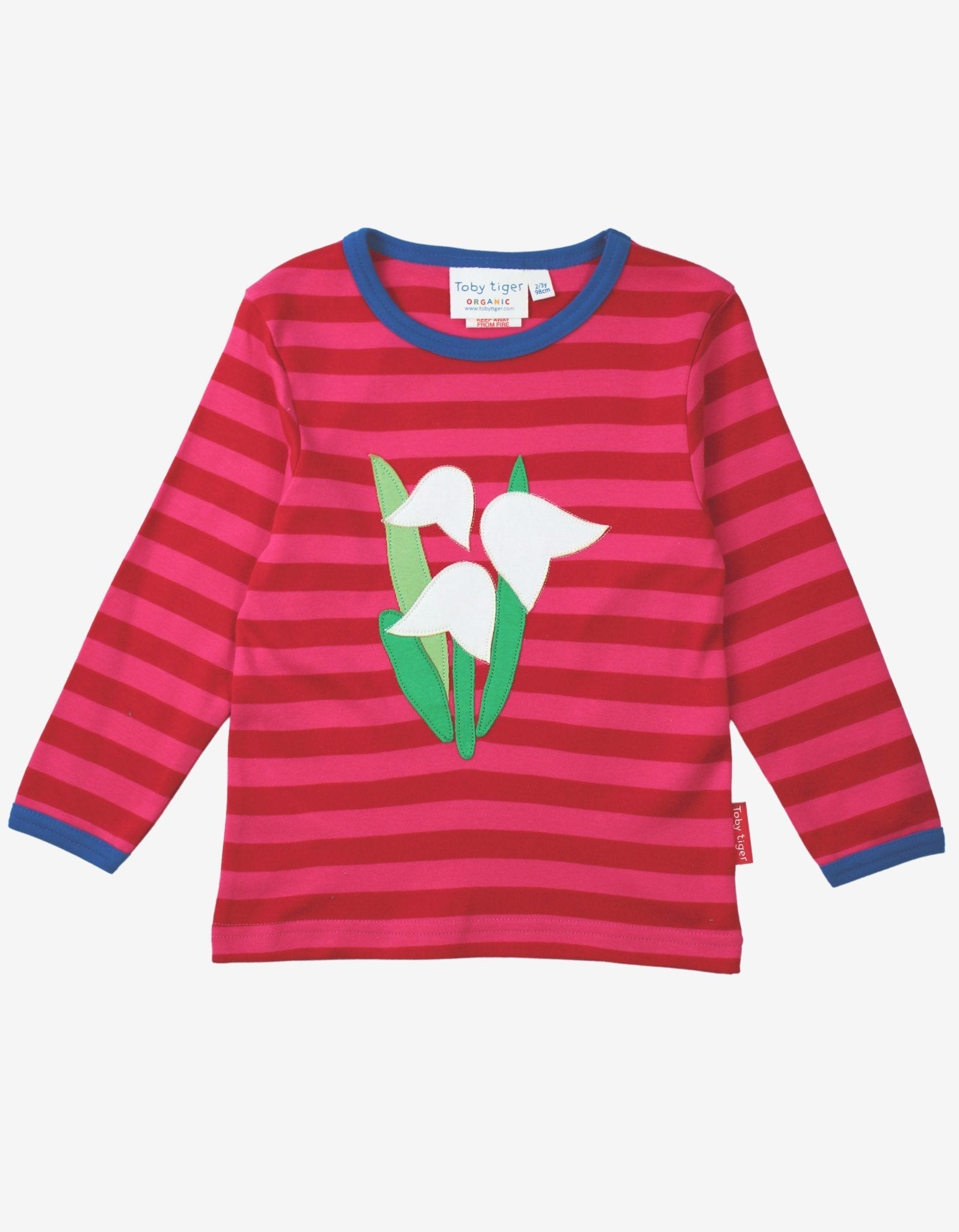 Organic Snowdrop Applique Long Sleeved T Shirt in Pink