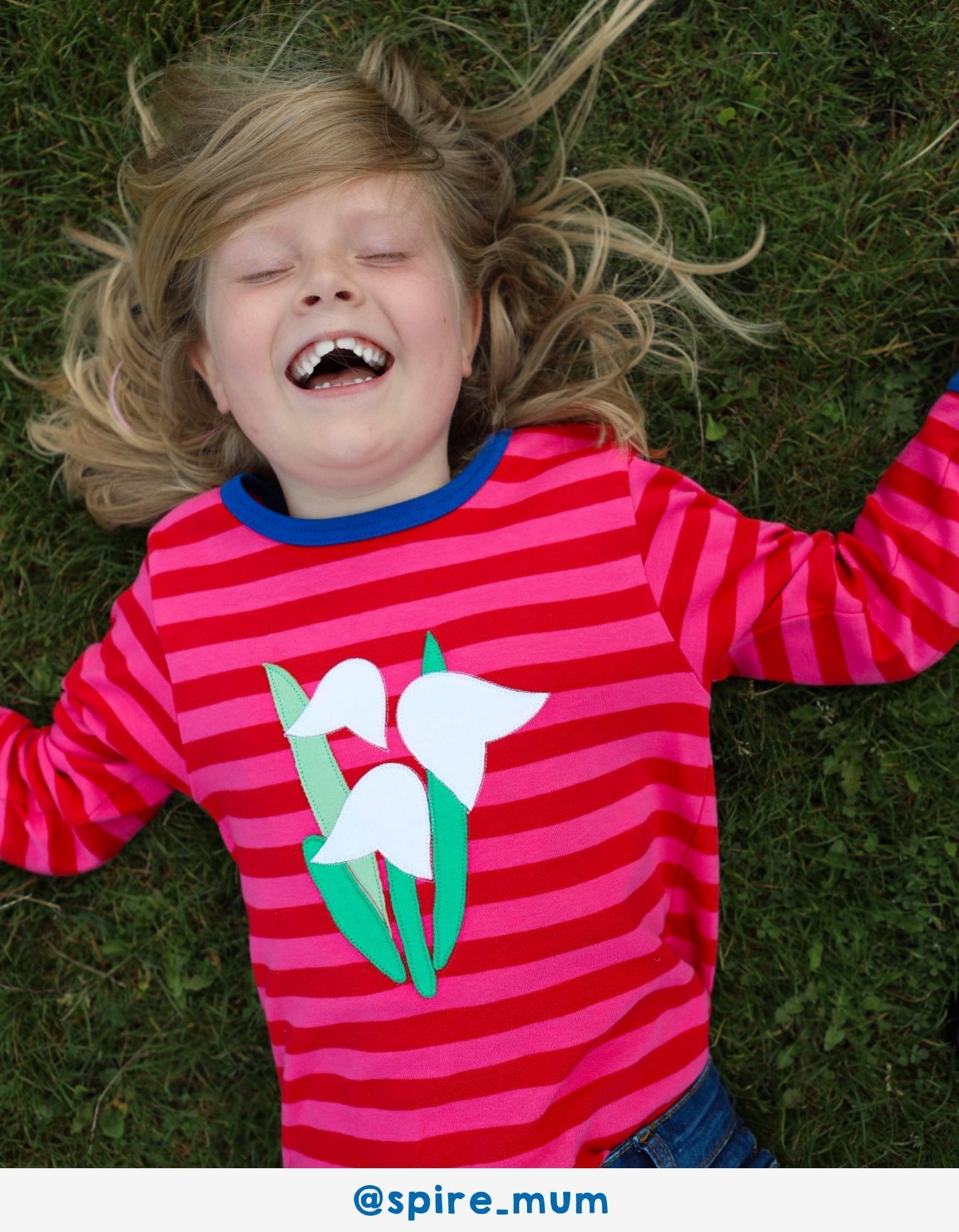 Organic Snowdrop Applique Long Sleeved T Shirt in Pink