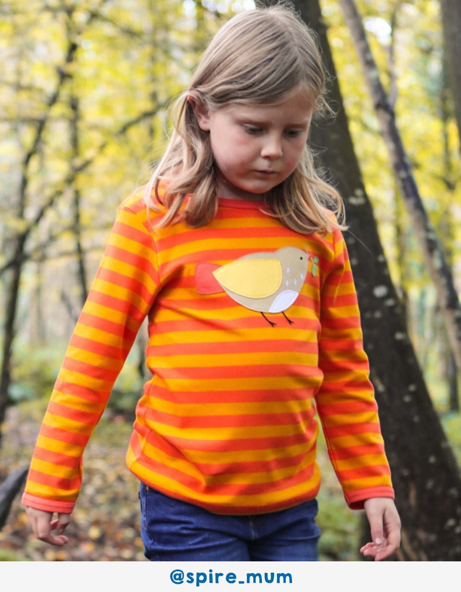 Organic Sparrow Applique Long Sleeved T Shirt