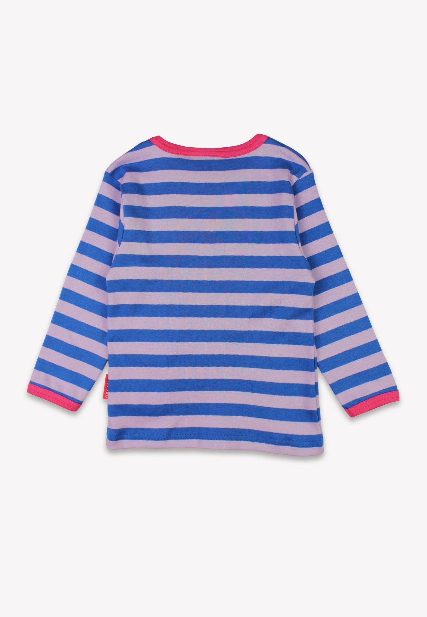 Organic Striped Daisy Applique Long Sleeved T Shirt