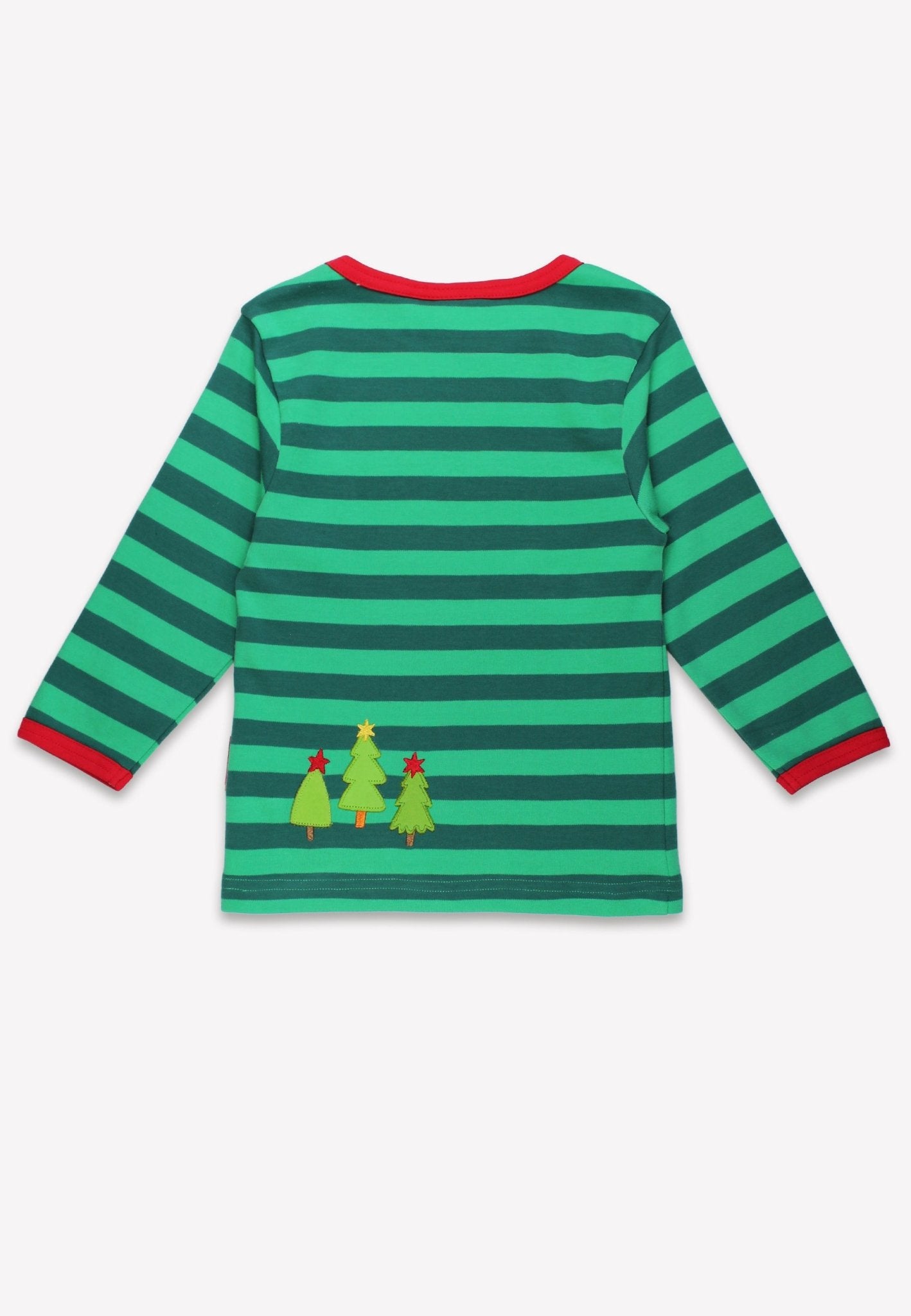 Organic Christmas Bear Applique Long Sleeved T Shirt