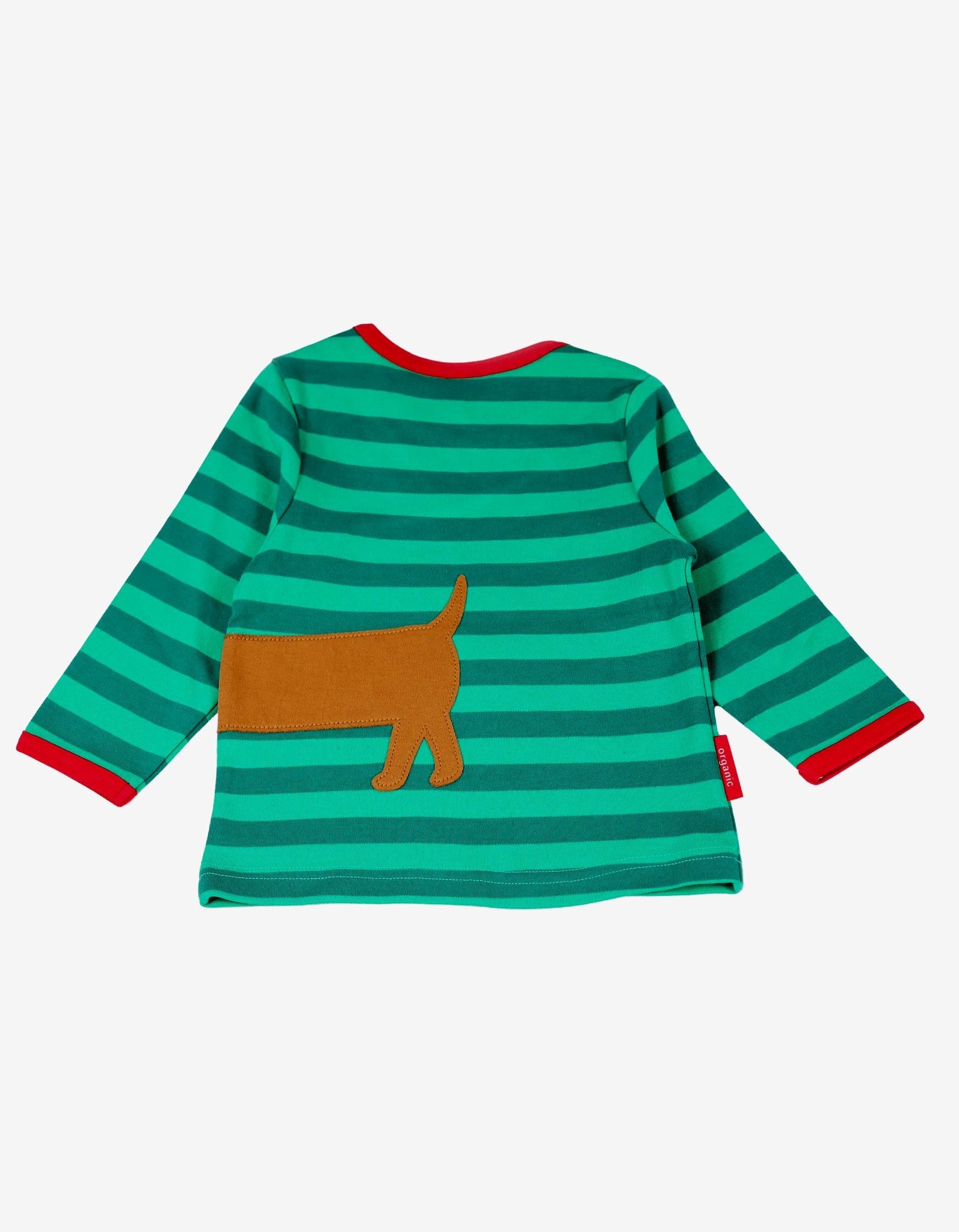 Organic Christmas Dog Applique Long Sleeved T Shirt for Kids