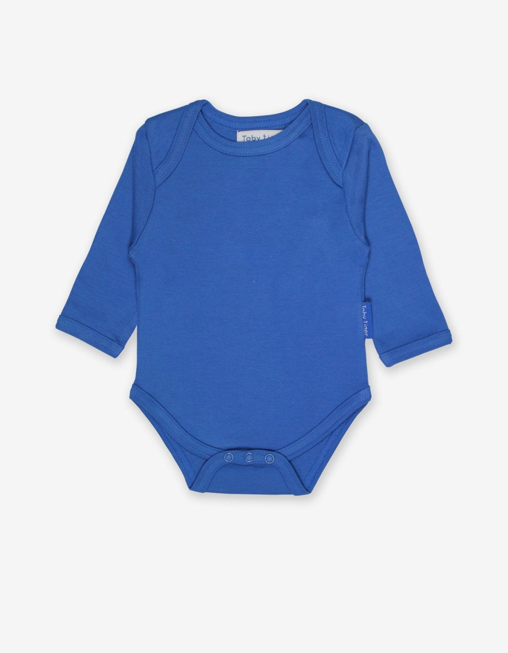 Organic Blue Long Sleeve Baby Bodysuit