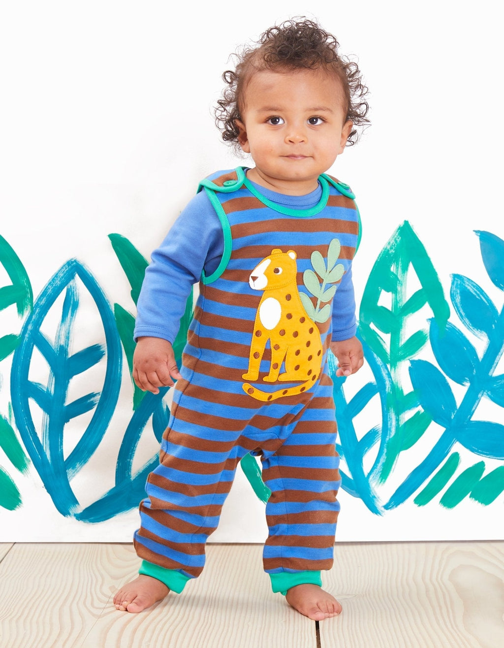 Organic Blue Long Sleeve Baby Bodysuit