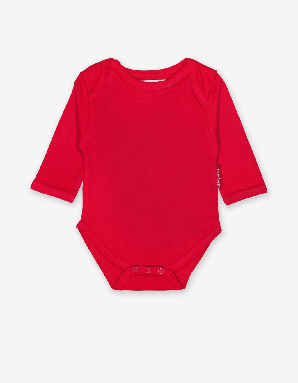 Organic Red Long Sleeved Baby Bodysuit