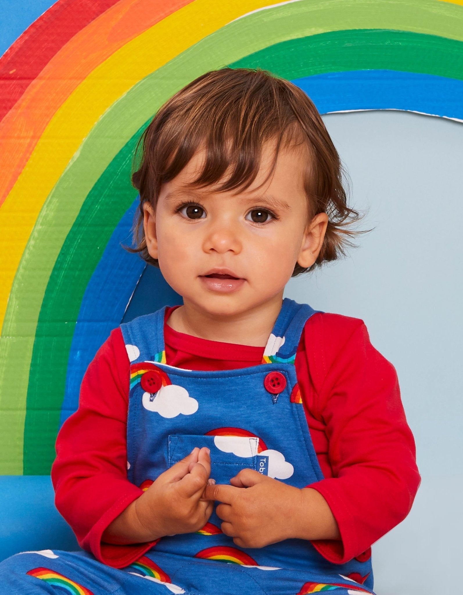 Organic Red Long Sleeved Baby Bodysuit