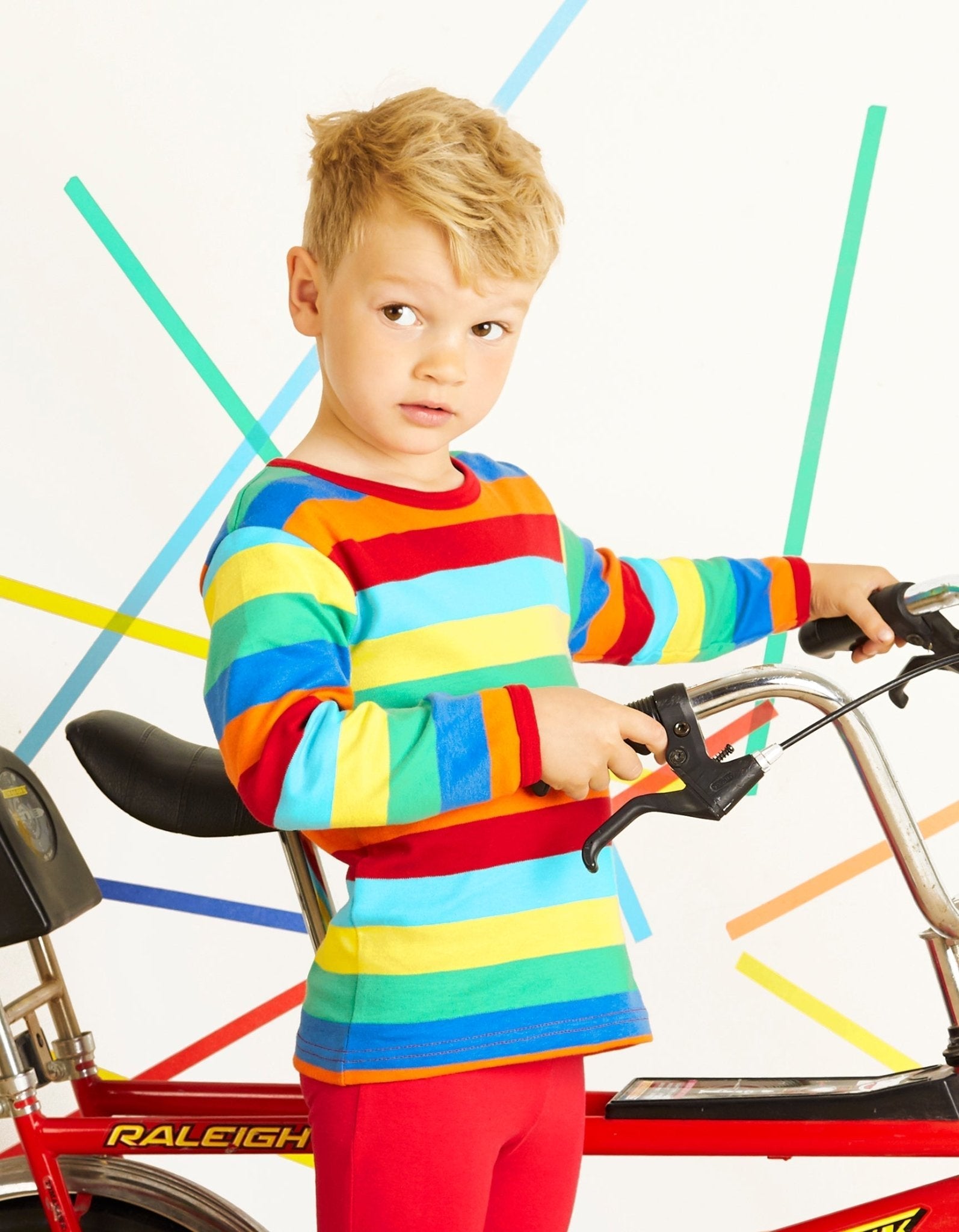 Organic Multi Stripe Long Sleeved T Shirt for Kids