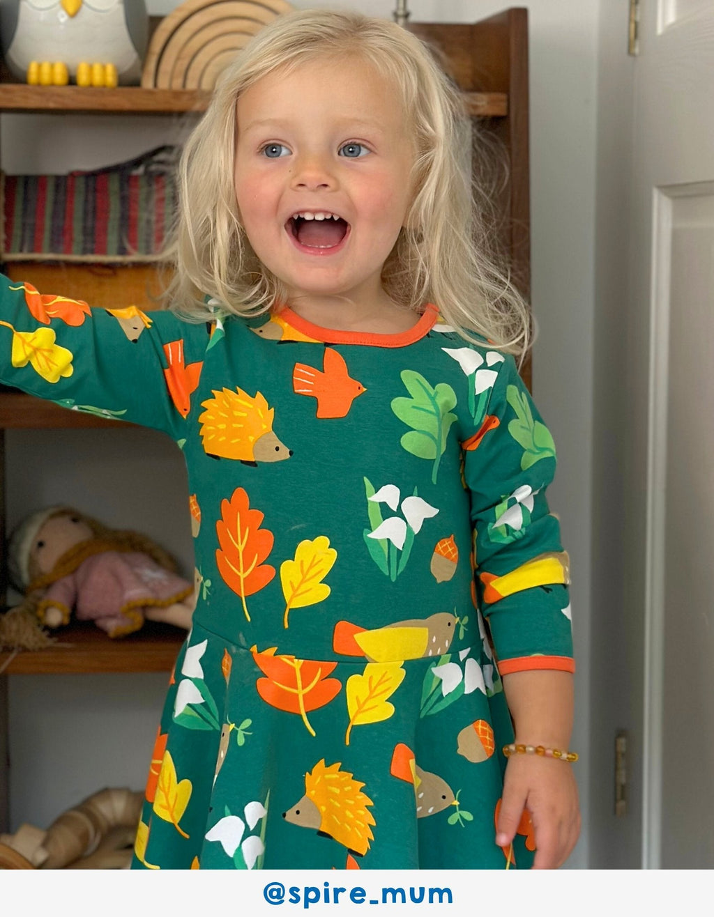 Organic Autumn Print Skater Dress