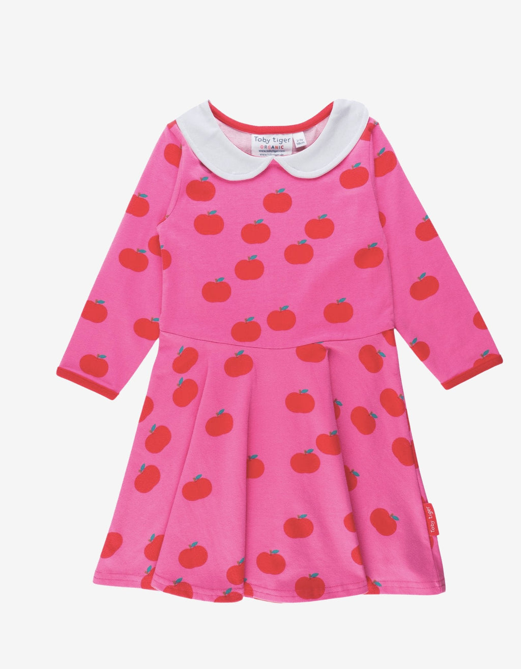 Organic Apple Print Long Sleeved Skater Dress for Kids