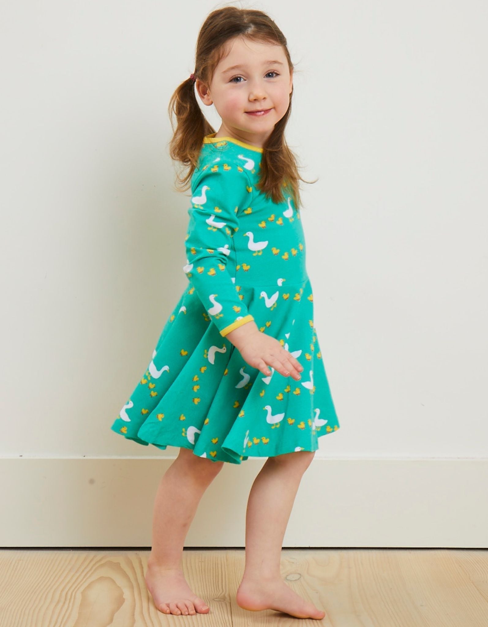 Organic Duck Print Skater Dress for Kids
