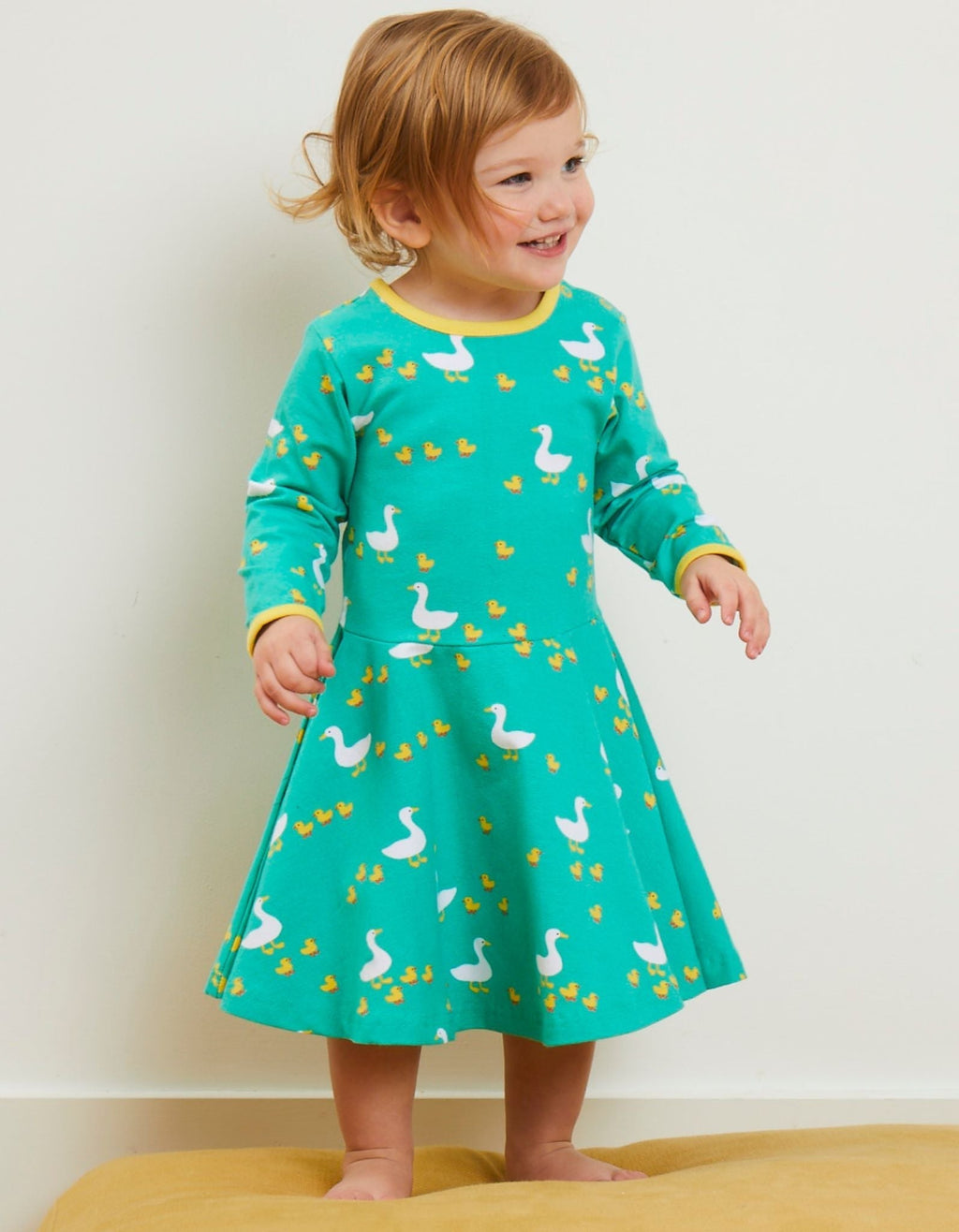 Organic Duck Print Skater Dress for Kids