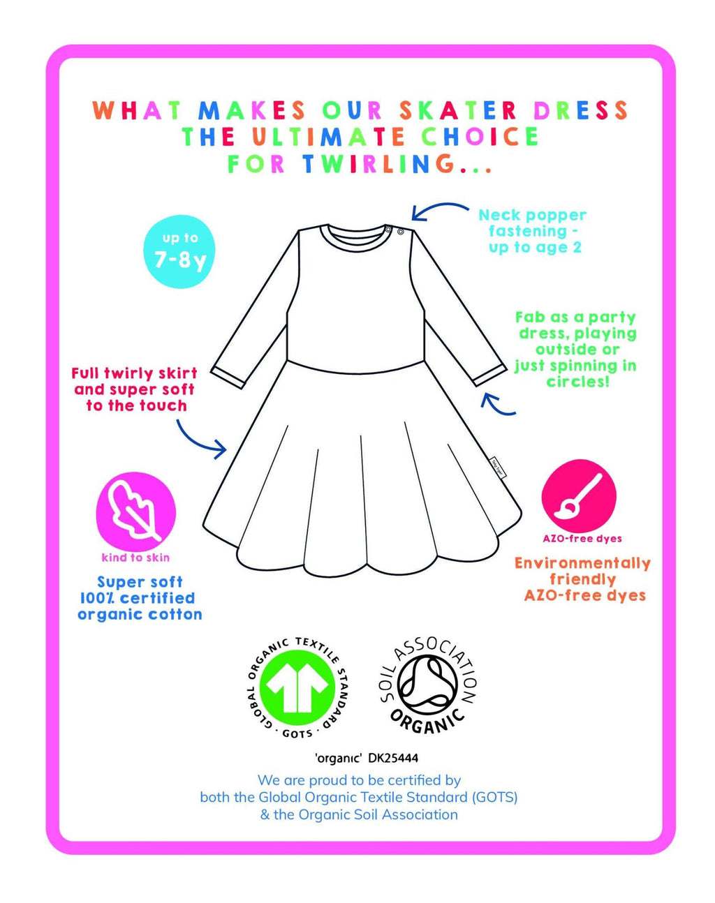 Organic Pink Flower Print Skater Dress