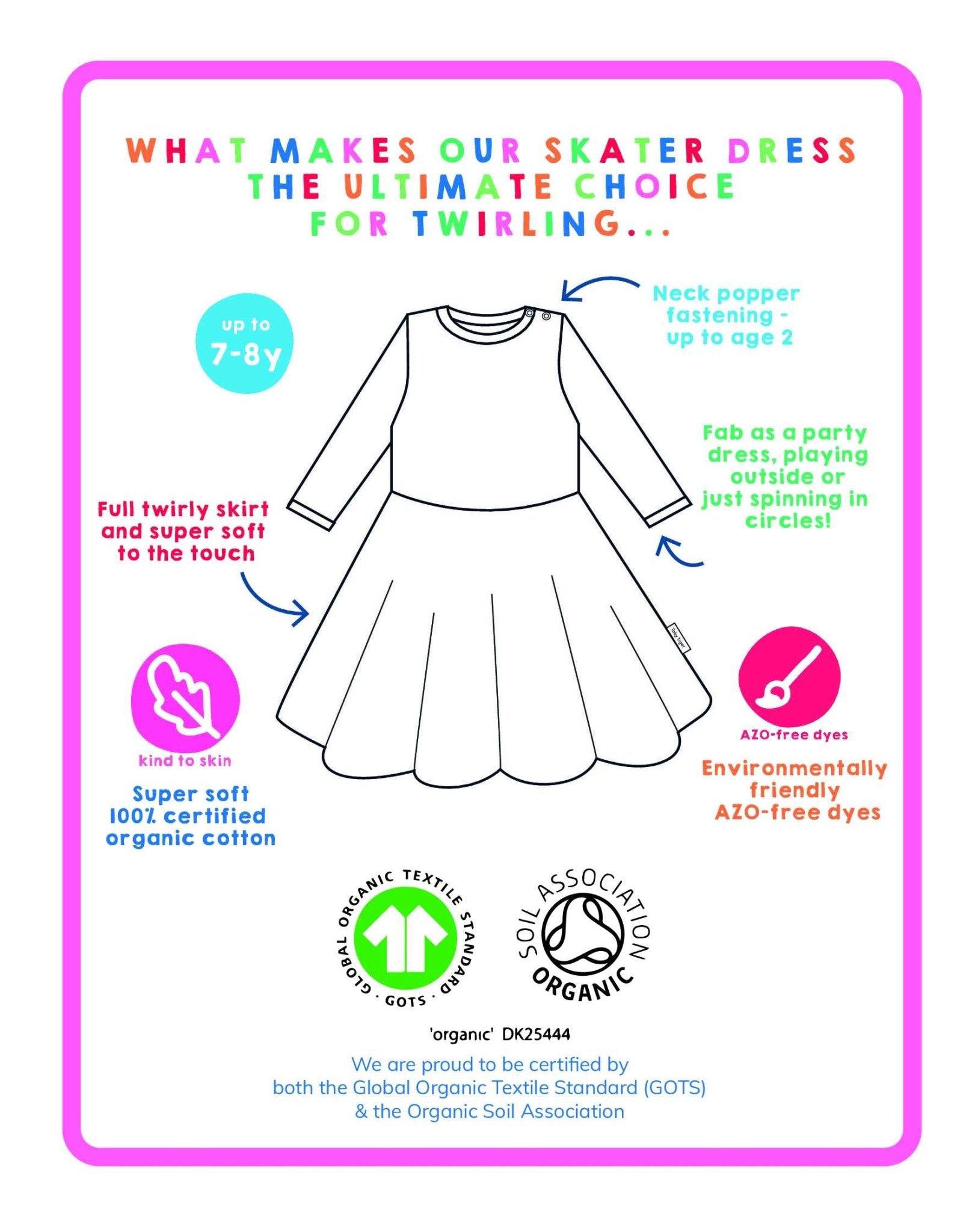 Organic Pink Flower Print Skater Dress