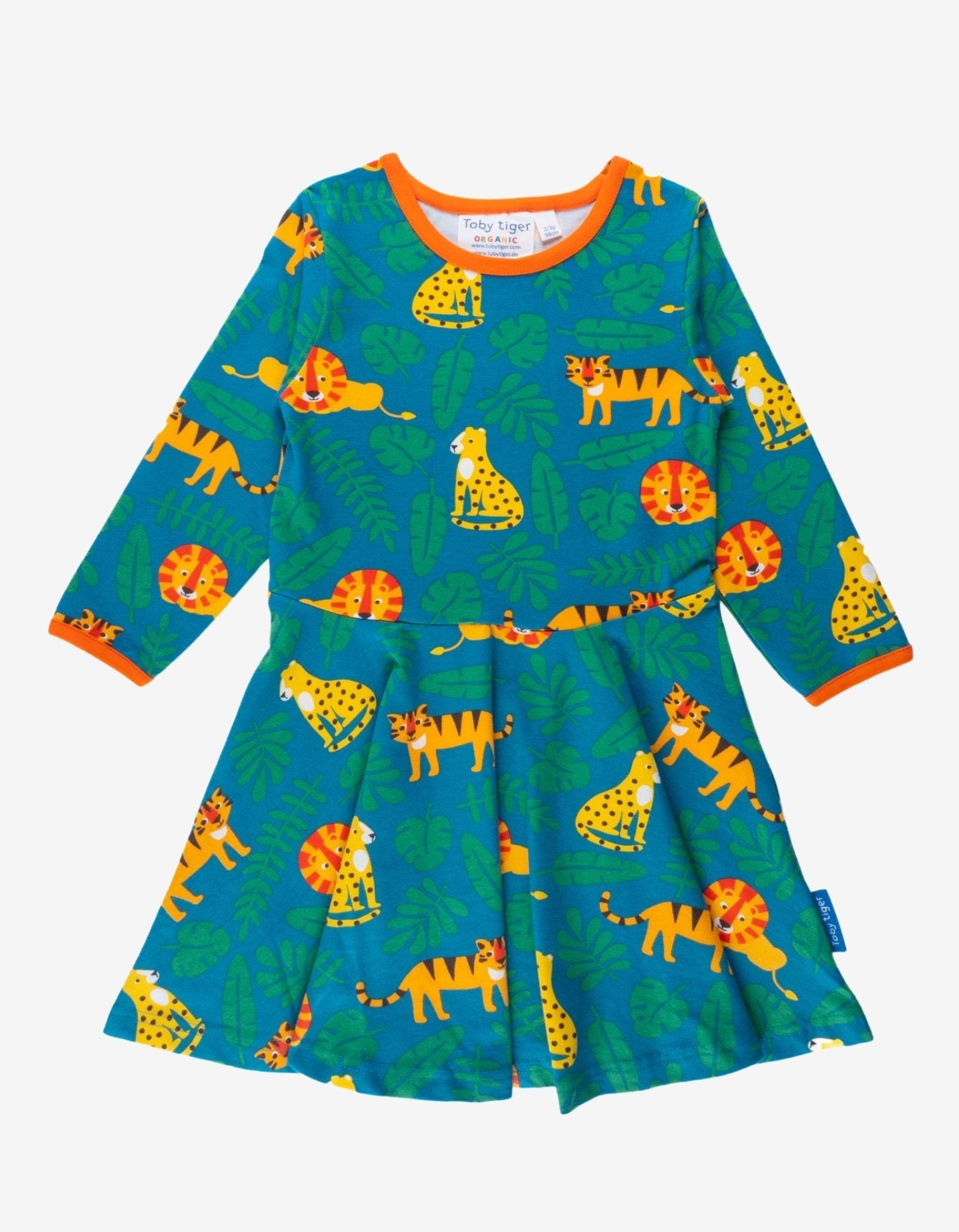 Organic Wild Cats Print Skater Dress