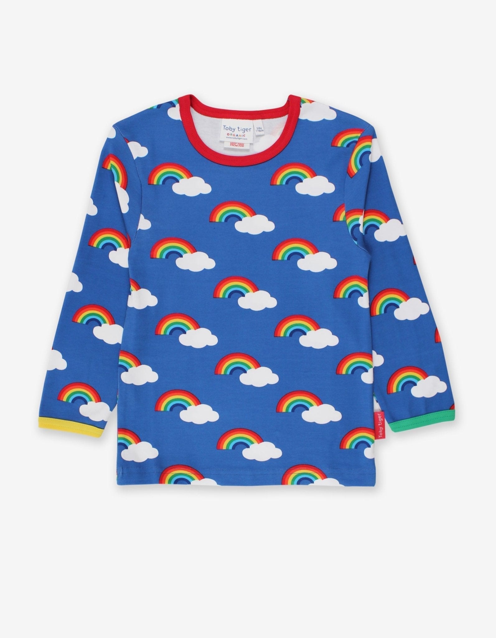 Organic Multi Rainbow Print Long Sleeved T Shirt