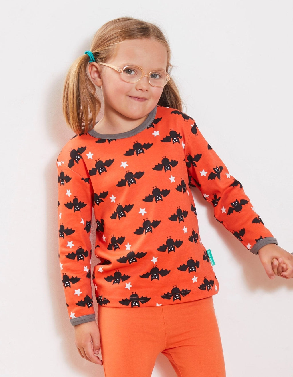 Organic Bat Print Long Sleeved T Shirt