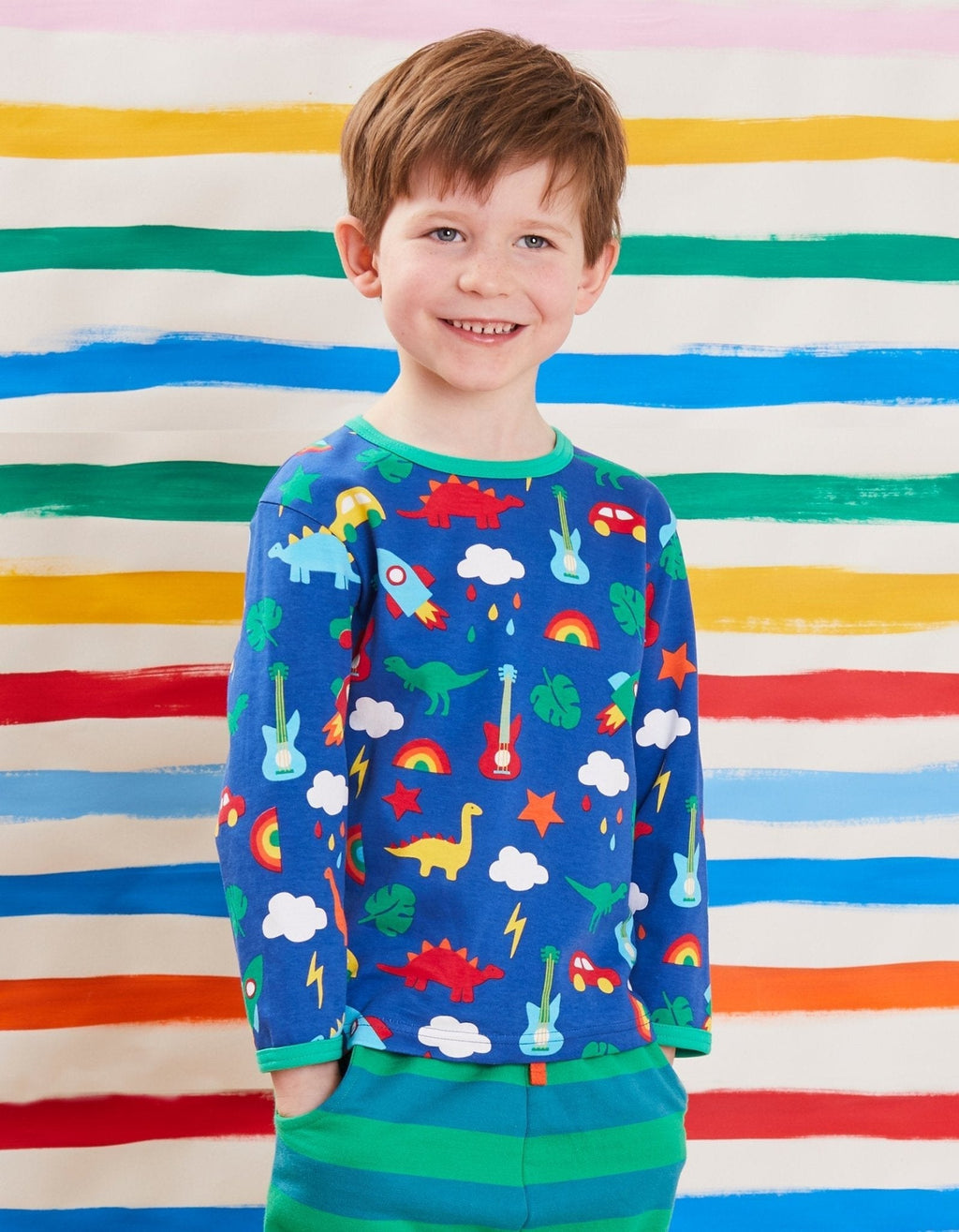 Organic Playtime Mix Up Print Long Sleeved T Shirt