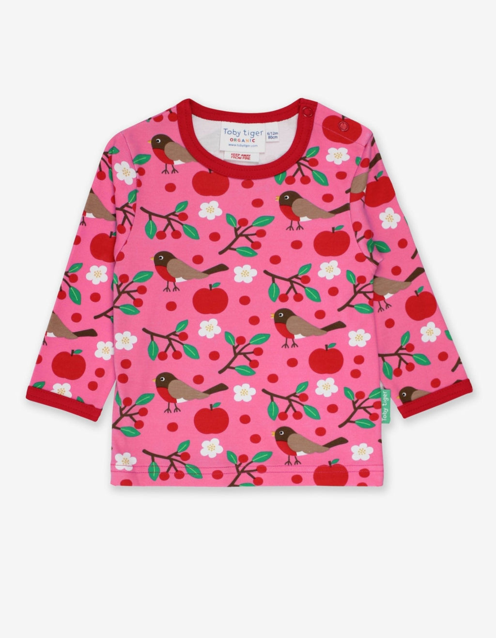 Organic Robin Print Long Sleeve T Shirt
