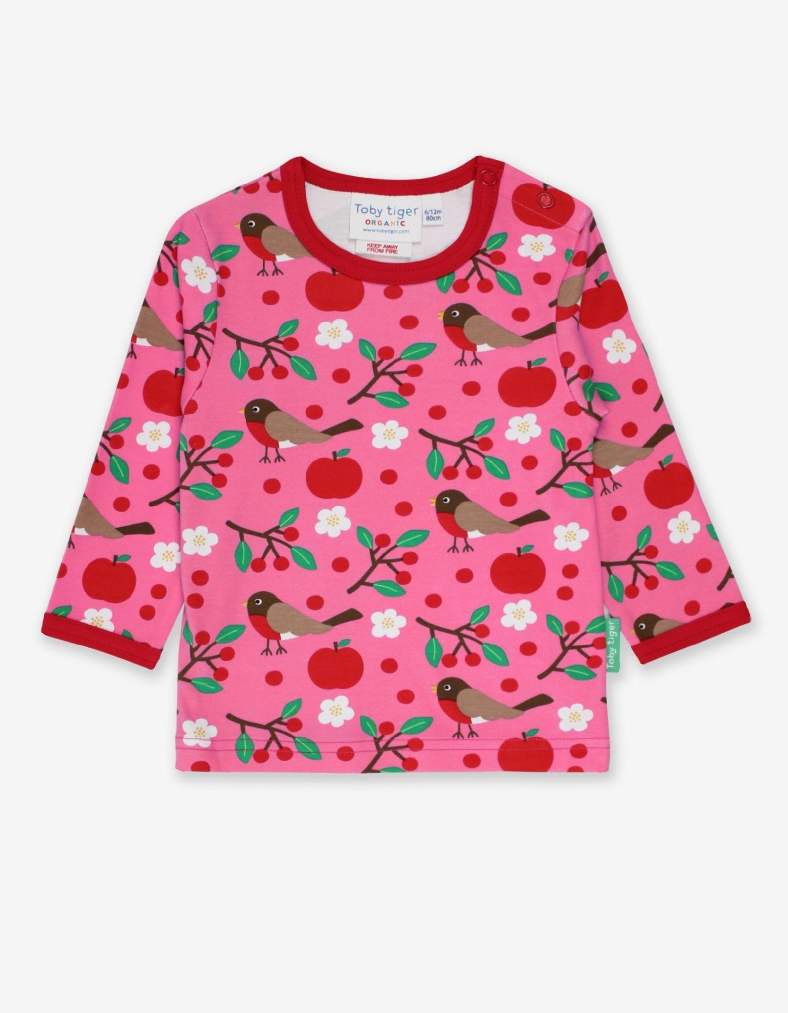 Organic Robin Print Long Sleeve T Shirt