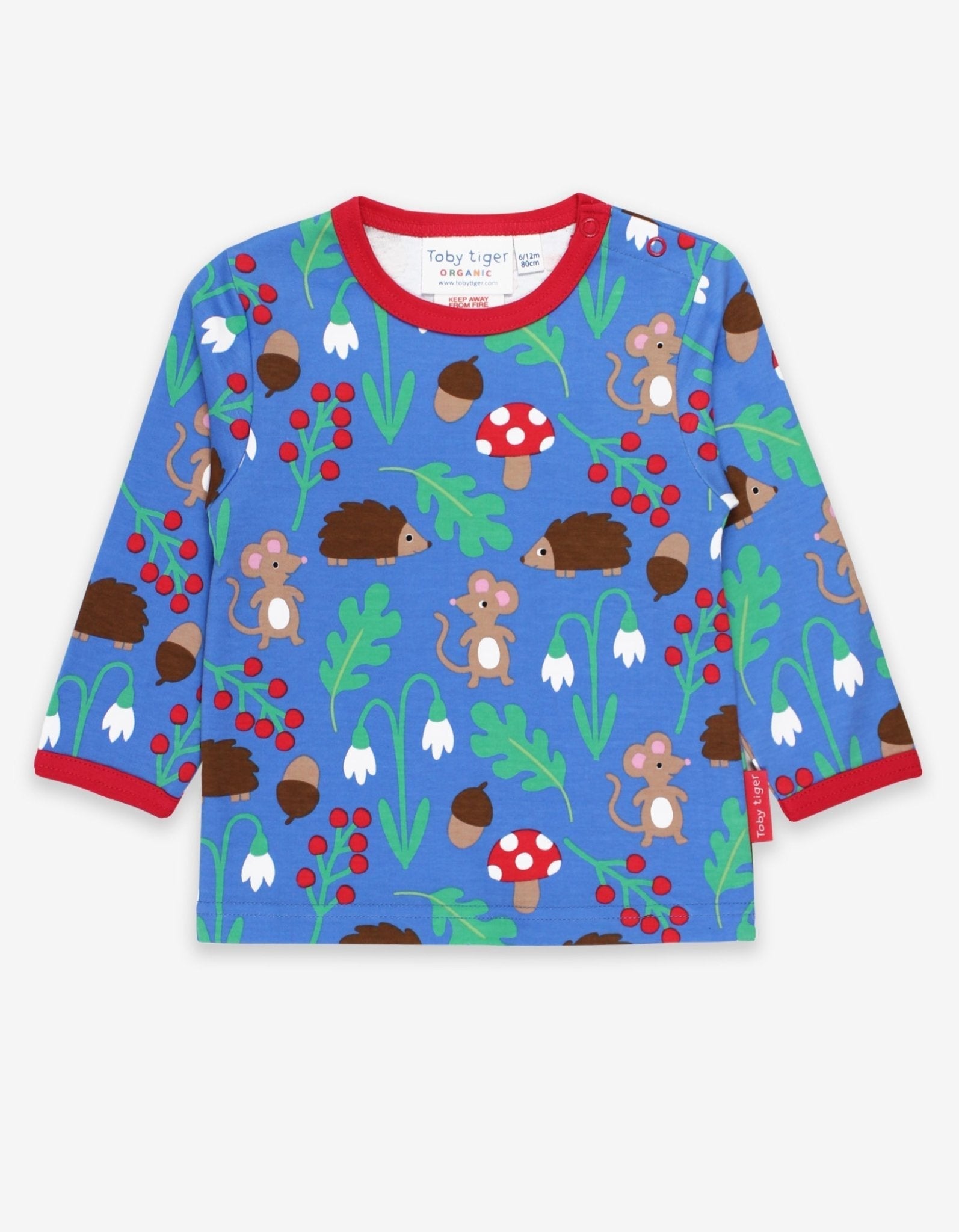 Organic Woodland Print Long Sleeve T Shirt for Kids