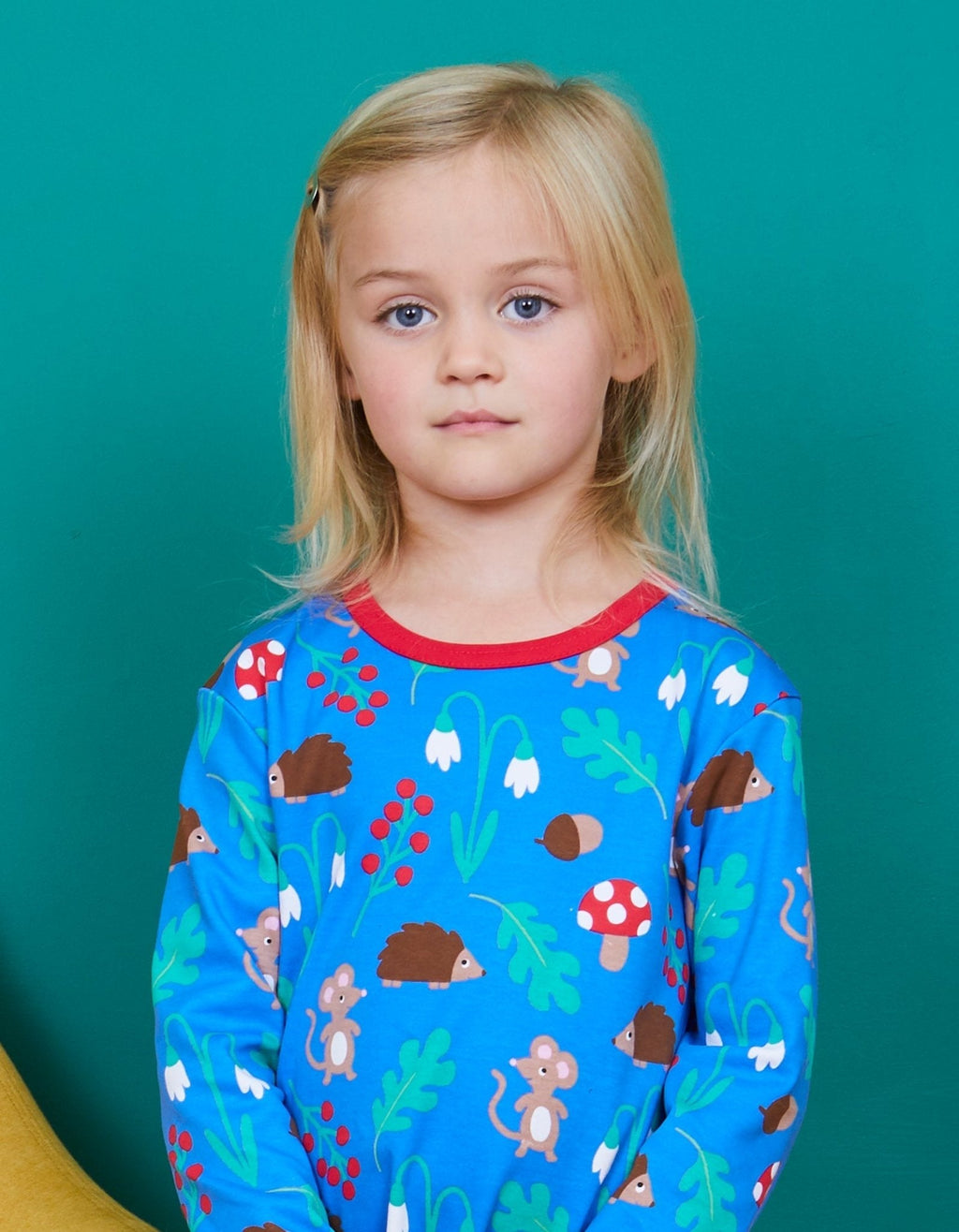 Organic Woodland Print Long Sleeve T Shirt for Kids