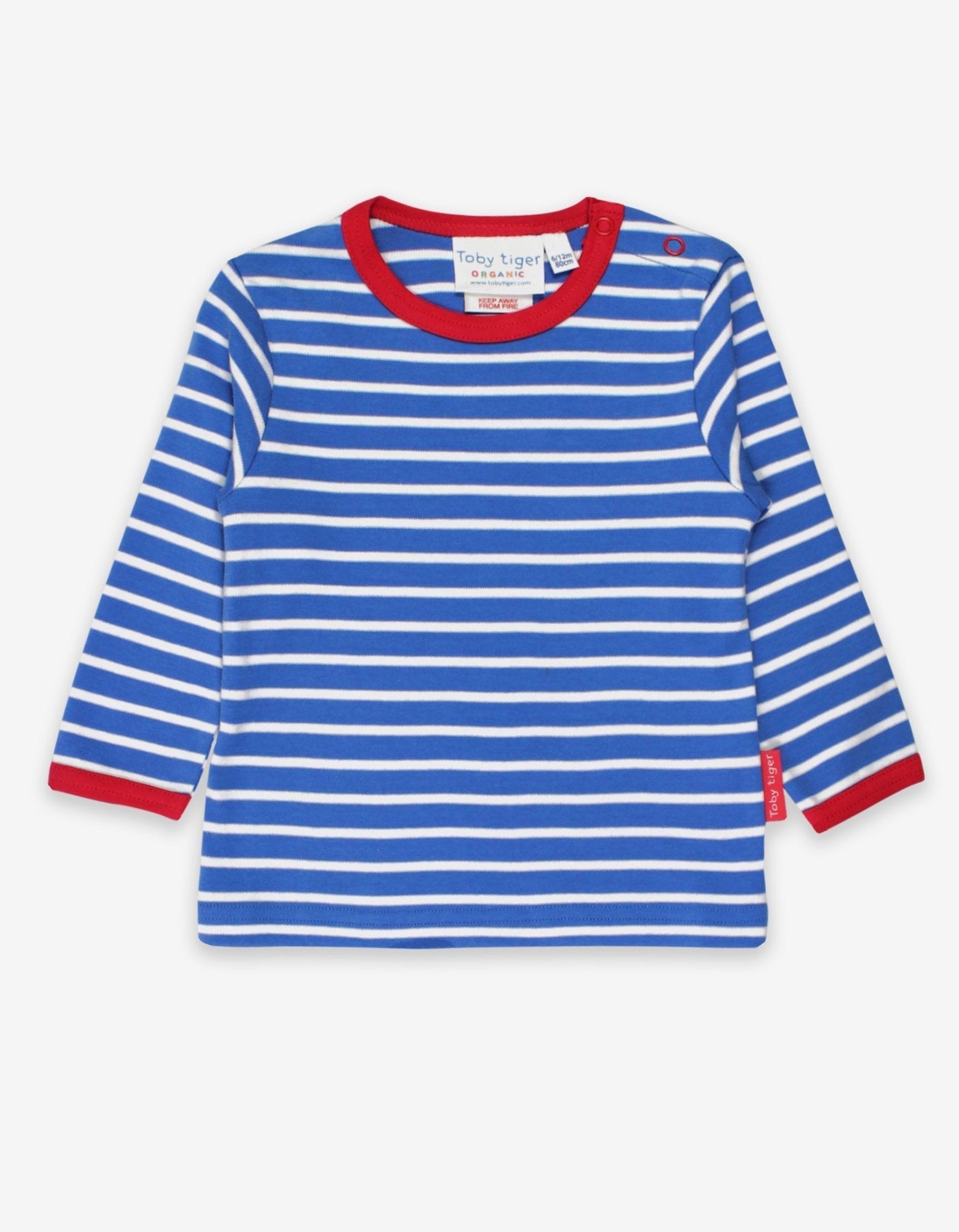Organic Blue Breton Long Sleeved T Shirt for Kids