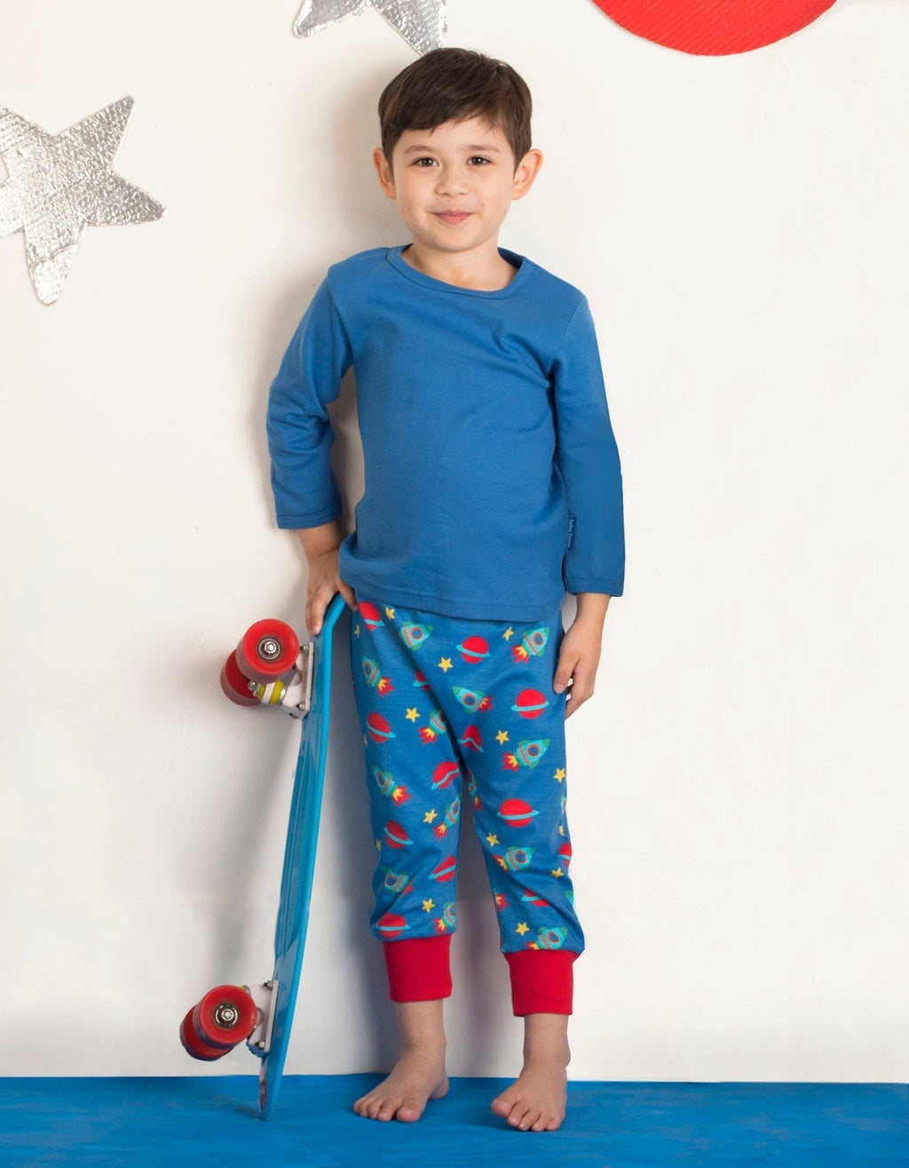 Organic Blue Long Sleeved T Shirt